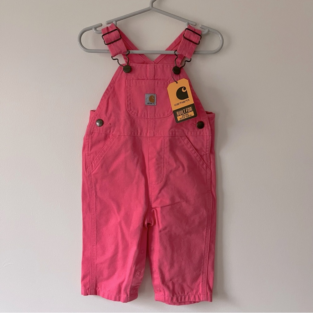 Carhartt Kids' Pink Overalls - Durable Girls' Bottoms